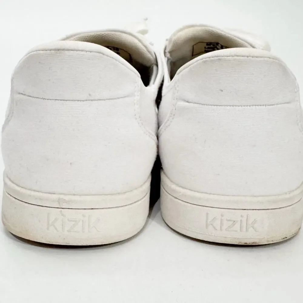 Kizik Irvine Hands-Free Slip-On Sneakers Men's 8.5 / Women's 10 White Canvas